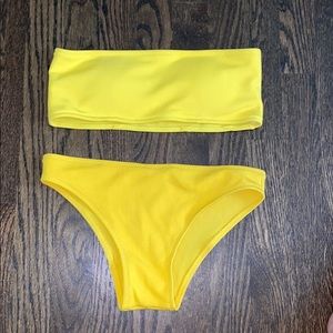 ZAFUL strapless yellow bikini